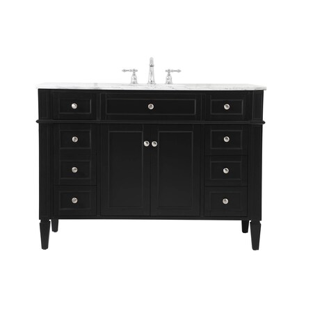 Elegant Decor 48 Inch Single Bathroom Vanity In Black VF12548BK